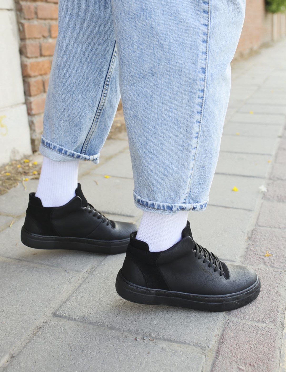 Ανδρικά μαύρα Sneakers δερματίνη CH004S φωτογραφία